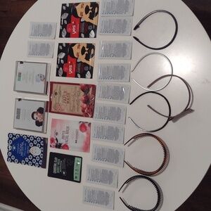 NEW Beauty Self Care Lot of 10 Masks 12 Biore Pore Strips and 6 Headbands
